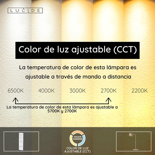 Lucide JOLAN - Lámpara de escritorio Recargable/Lámpara de pinza/Aplique de pared - Batería/acumulador - LED Dim to warm - 1x3,5W 2700K/5700K - Taupe - USP